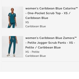 Figs Zamora joggers with Catarina top in color Caribbean Blue